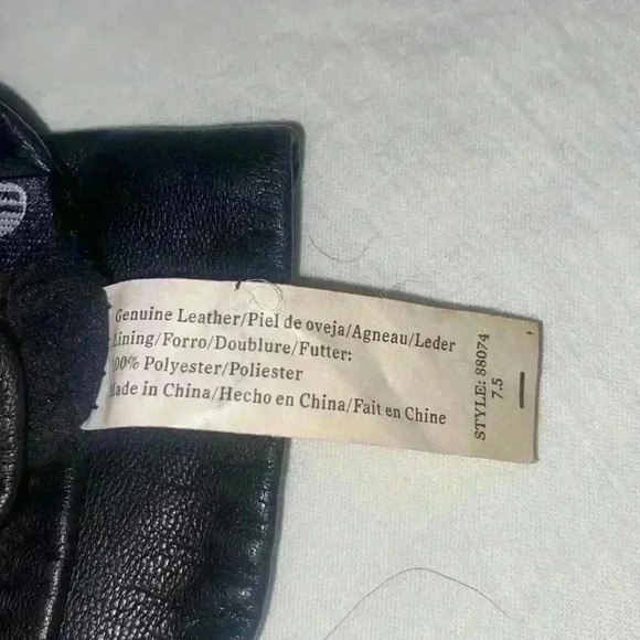 Black leather gloves with lining - Picture 5 of 6